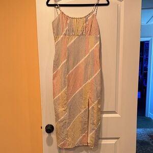 Sage Multicolor Striped Midi Dress